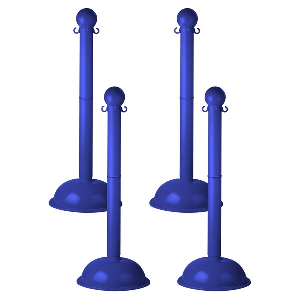 Blue HD Stowable Stanchion, 6PK